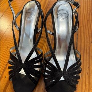 Black Strappy Women's Heels